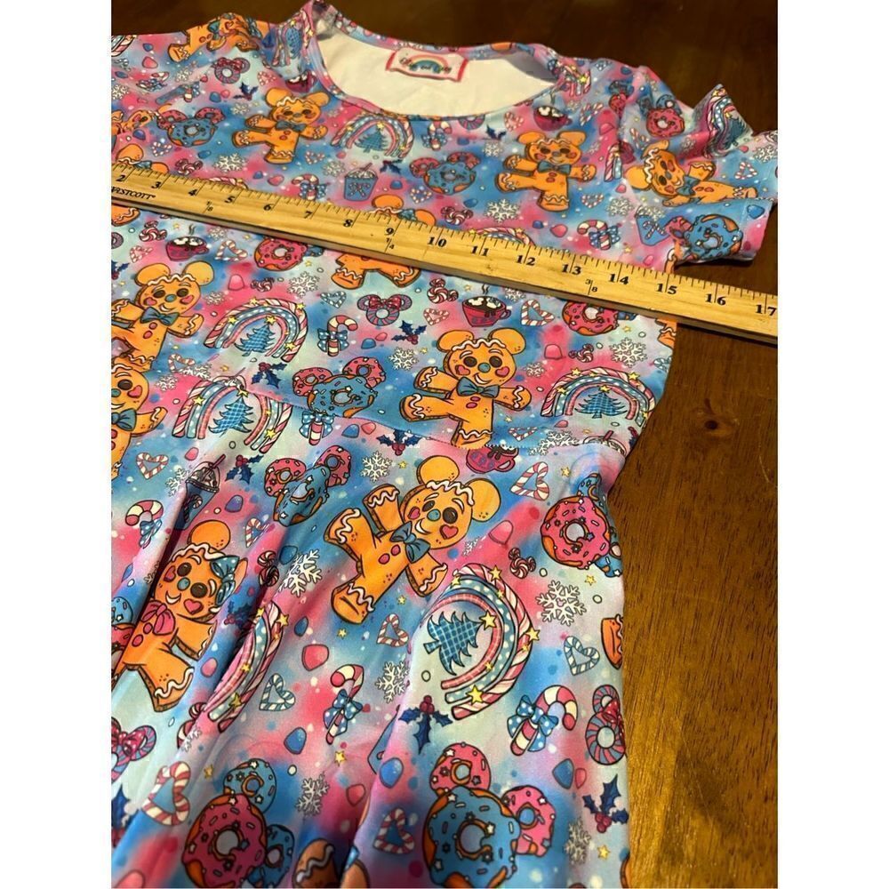 Olive and Gray Girls Gingerbread Mouse Christmas Soft Stretch Dress Pockets 14 - Picture 7 of 10